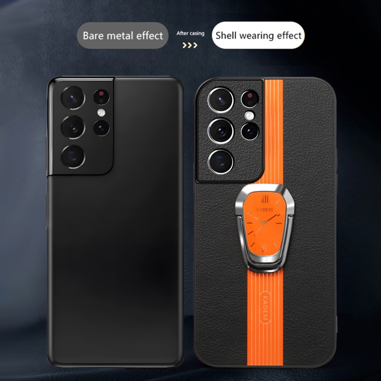 For Samsung Galaxy S21 Ultra 5G Magnetic Litchi Leather Back Phone Case with Holder(Black) For Samsung Galaxy S21 Ultra 5G Magnetic Litchi Leather Back Phone Case with Holder(Black)
