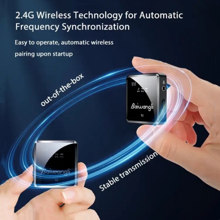 SX39 para iPhone Lavalier Micrófono inalámbrico de reducción de ruido con transmisor dual + receptor - 4