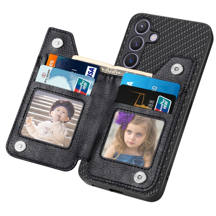 For Samsung Galaxy S24 5G Carbon Fiber Horizontal Flip Zipper Wallet Phone Case(Black) For Samsung Galaxy S24 5G Carbon Fiber Horizontal Flip Zipper Wallet Phone Case(Black)