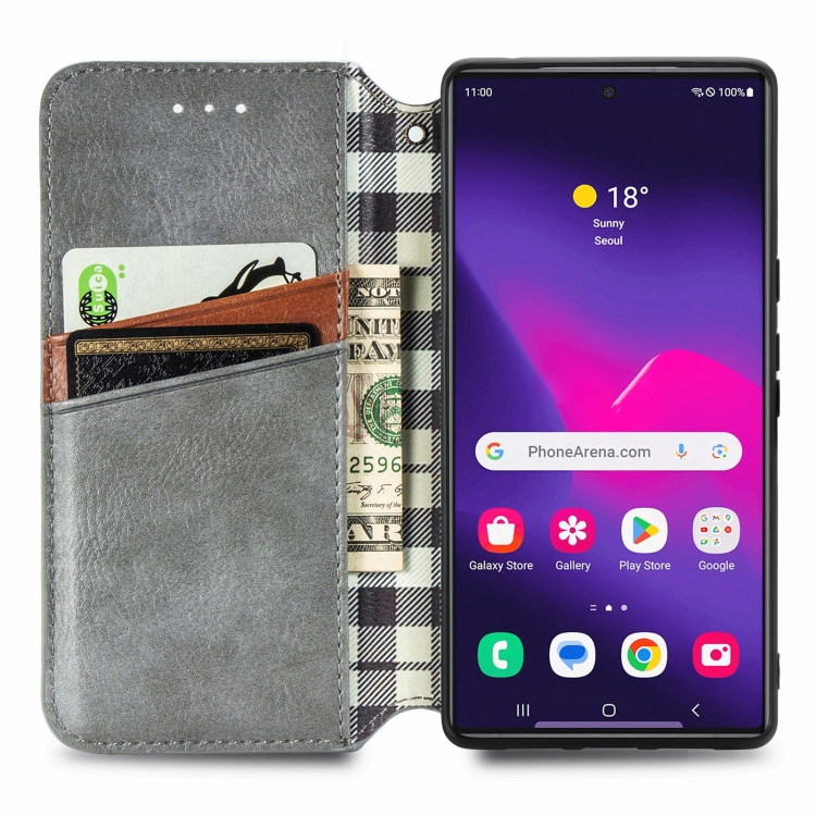 For Samsung Galaxy S24 Ultra 5G Cubic Grid Pressed Magnetic Leather Phone Case(Grey) For Samsung Galaxy S24 Ultra 5G Cubic Grid Pressed Magnetic Leather Phone Case(Grey)