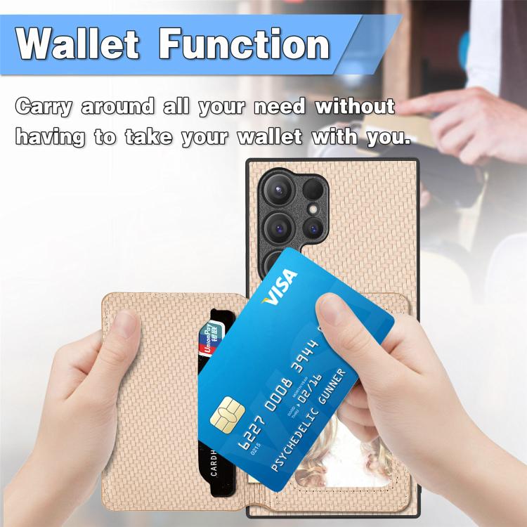 For Samsung Galaxy S25 Ultra 5G Carbon Fiber Magnetic Card Wallet RFID Blocking Phone Case(Black) For Samsung Galaxy S25 Ultra 5G Carbon Fiber Magnetic Card Wallet RFID Blocking Phone Case(Black)
