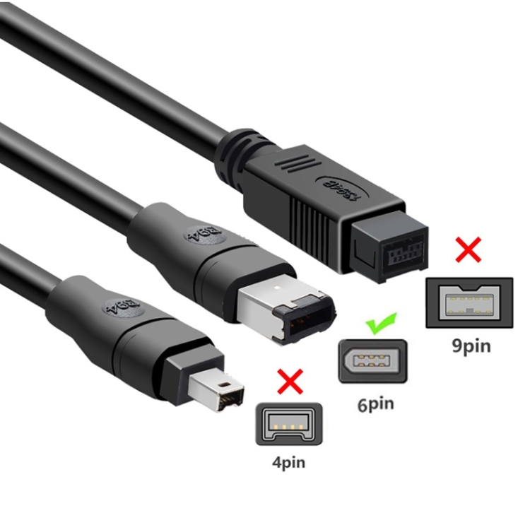 Firewire Ieee 1394 6 broches vers adaptateur USB USB 1.1 2.0 Convertisseur  de câble compatible