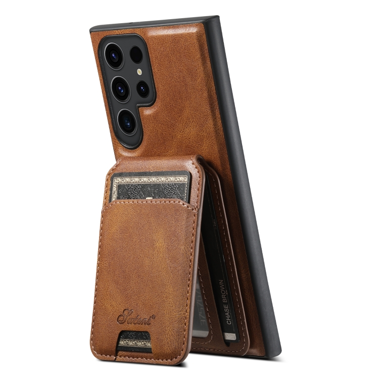 For Samsung Galaxy S24 Ultra 5G Suteni H15 Oil Eax Leather Detachable Wallet Back Phone Case(Brown) For Samsung Galaxy S24 Ultra 5G Suteni H15 Oil Eax Leather Detachable Wallet Back Phone Case(Brown)