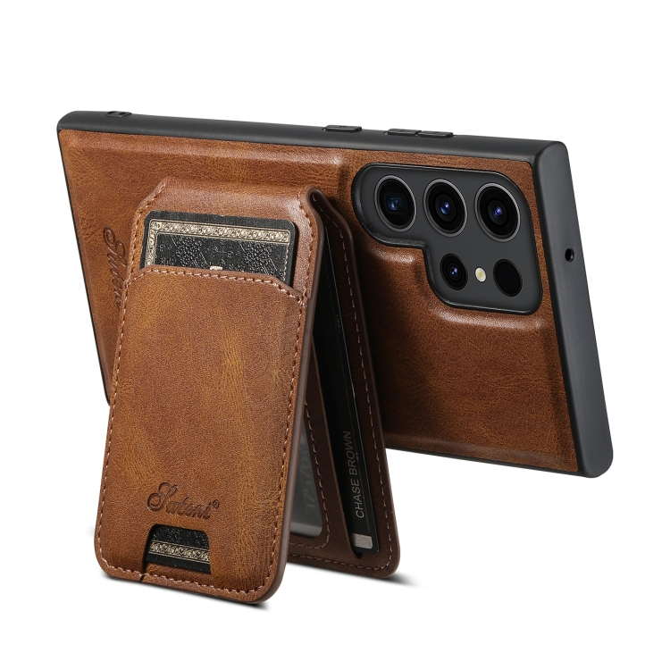 For Samsung Galaxy S24 Ultra 5G Suteni H15 Oil Eax Leather Detachable Wallet Back Phone Case(Brown) For Samsung Galaxy S24 Ultra 5G Suteni H15 Oil Eax Leather Detachable Wallet Back Phone Case(Brown)