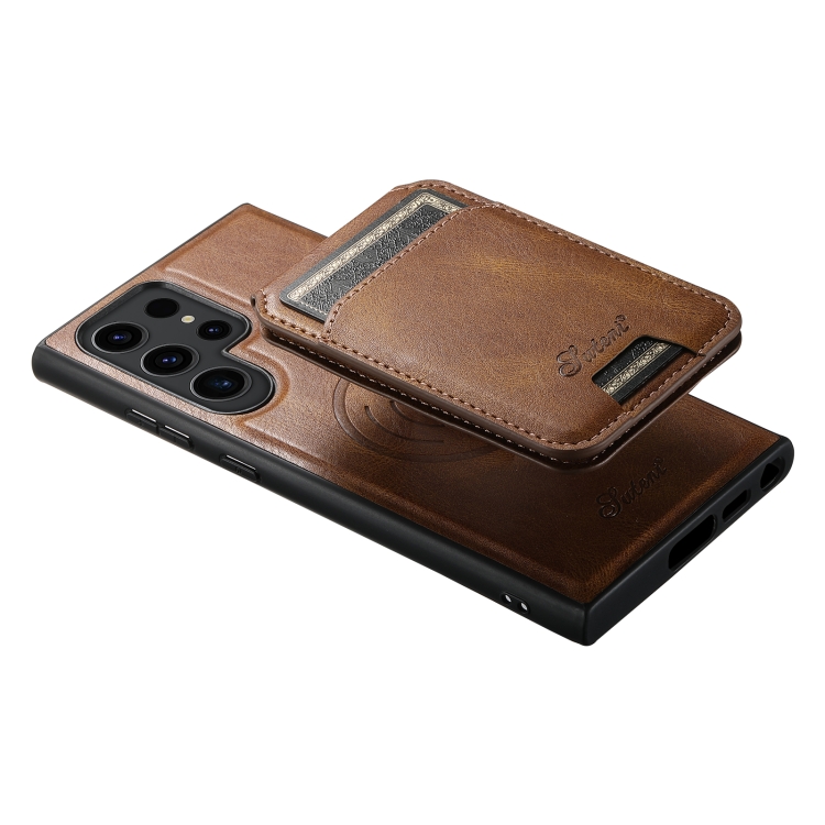 For Samsung Galaxy S24 Ultra 5G Suteni H15 Oil Eax Leather Detachable Wallet Back Phone Case(Brown) For Samsung Galaxy S24 Ultra 5G Suteni H15 Oil Eax Leather Detachable Wallet Back Phone Case(Brown)