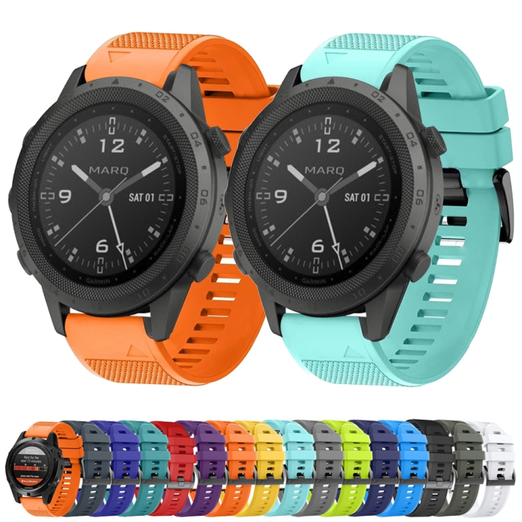 Pour Garmin Fenix 5 Plus Bracelet de montre en silicone à dégagement rapide  de 22 mm (bleu nuit)