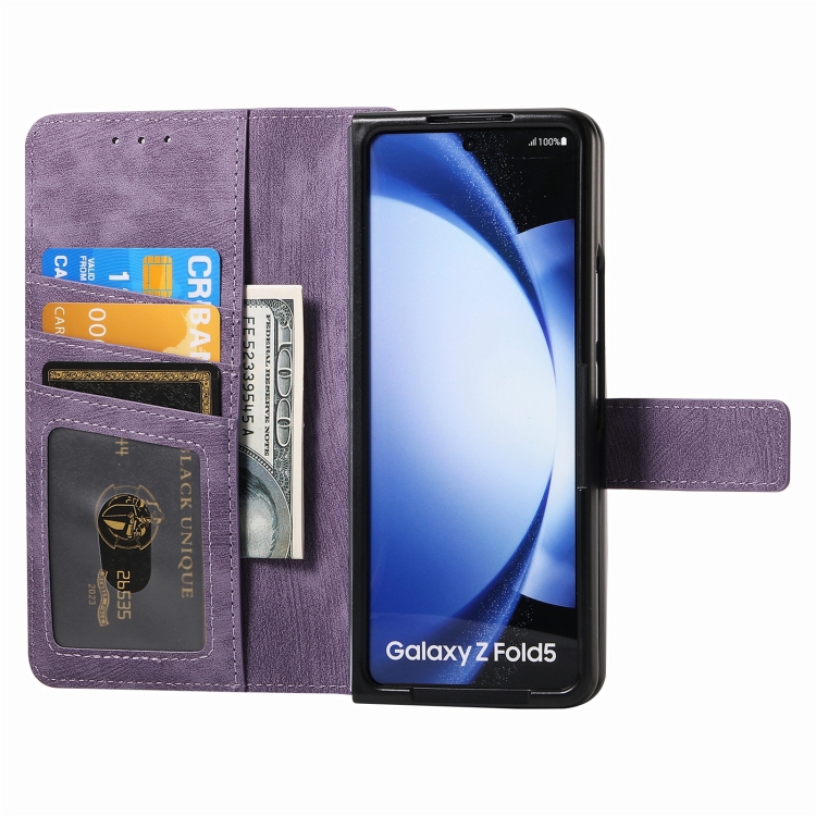 For Samsung Galaxy Z Fold5 5G Retro MagSafe Magnetic Zipper Wallet Leather Phone Case(Purple) For Samsung Galaxy Z Fold5 5G Retro MagSafe Magnetic Zipper Wallet Leather Phone Case(Purple)