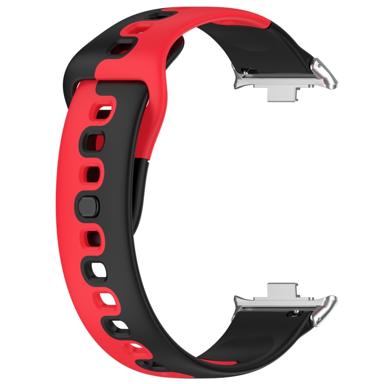 For Xiaomi Redmi Watch 4 Dual Color Silicone Watch Band Wrist Strap -  Black+Red Wholesale