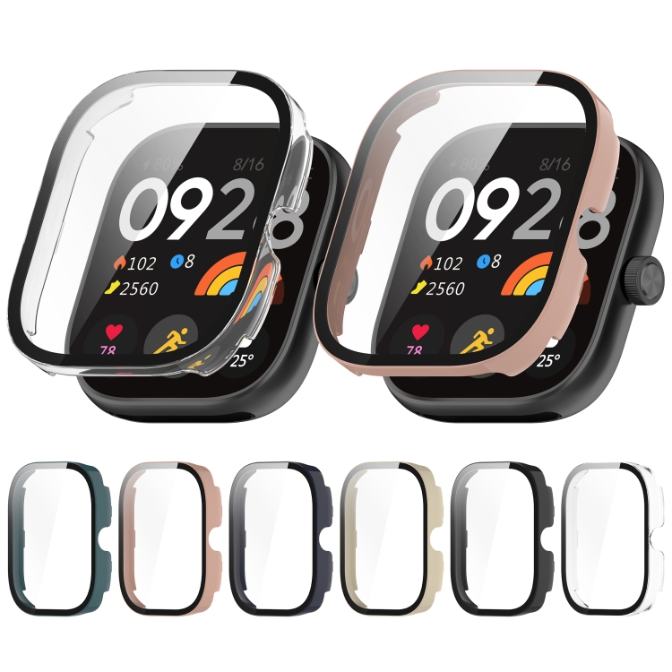 Para Redmi Watch 4 PC + Caja de reloj integrada con película templada (negro) - B1