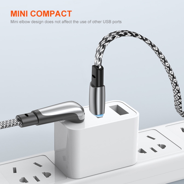 ENKAY PD30W Elbow Type-C to 8 Pin Fast Charging Data Braid Cable with Indicator Light, Length:0.5m ENKAY PD30W Elbow Type-C to 8 Pin Fast Charging Data Braid Cable with Indicator Light, Length:0.5m