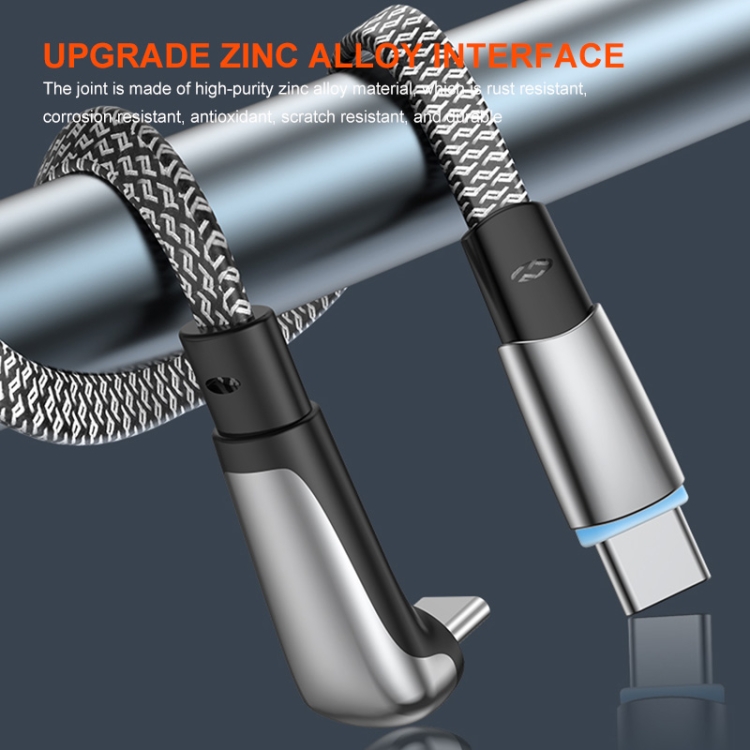 ENKAY PD30W Elbow Type-C to 8 Pin Fast Charging Data Braid Cable with Indicator Light, Length:0.5m ENKAY PD30W Elbow Type-C to 8 Pin Fast Charging Data Braid Cable with Indicator Light, Length:0.5m