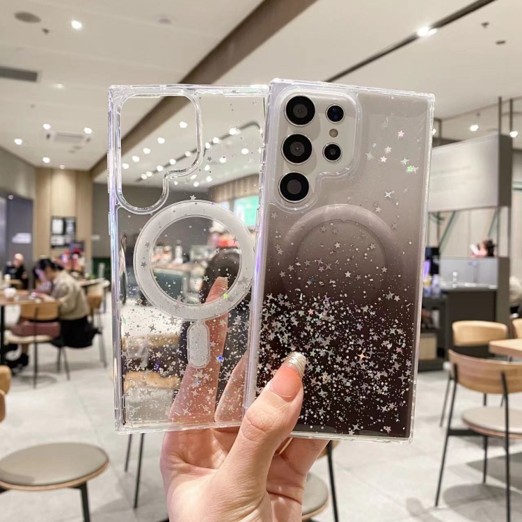For Samsung Galaxy S22 Ultra 5G MagSafe Glitter Hybrid Clear TPU Phone Case(Purple) For Samsung Galaxy S22 Ultra 5G MagSafe Glitter Hybrid Clear TPU Phone Case(Purple)