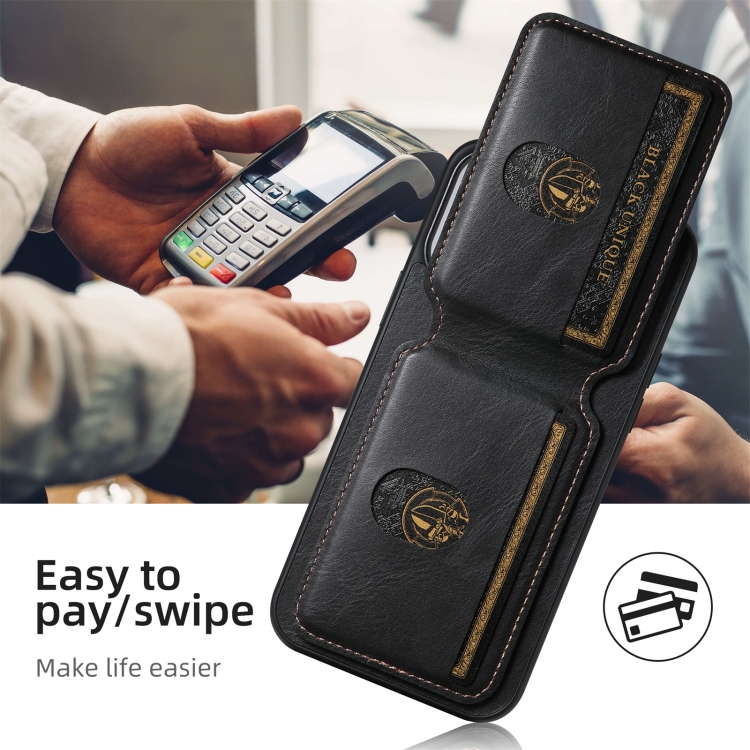 For iPhone 16 Suteni H02 Leather Wallet Stand Back Phone Case(Black) For iPhone 16 Suteni H02 Leather Wallet Stand Back Phone Case(Black)
