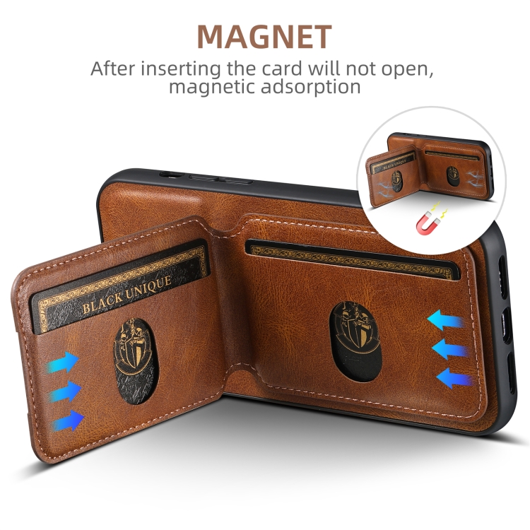 For iPhone 16 Pro Suteni H02 Leather Wallet Stand Back Phone Case(Brown) For iPhone 16 Pro Suteni H02 Leather Wallet Stand Back Phone Case(Brown)