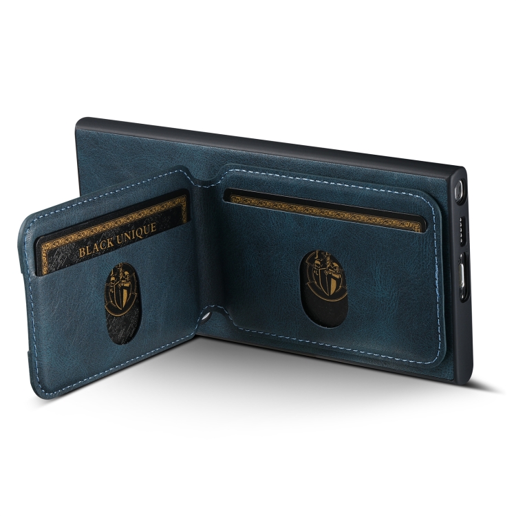 For Samsung Galaxy S22 Ultra 5G Suteni H02 Leather Wallet Stand Back Phone Case(Blue) For Samsung Galaxy S22 Ultra 5G Suteni H02 Leather Wallet Stand Back Phone Case(Blue)