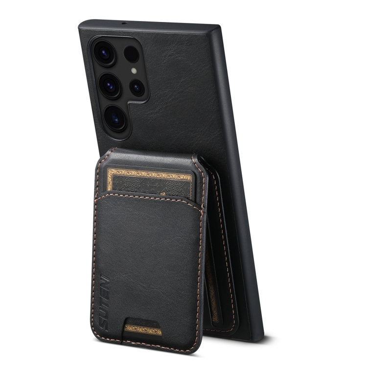For Samsung Galaxy S23 FE 5G Suteni H02 Leather Wallet Stand Back Phone Case(Black) For Samsung Galaxy S23 FE 5G Suteni H02 Leather Wallet Stand Back Phone Case(Black)