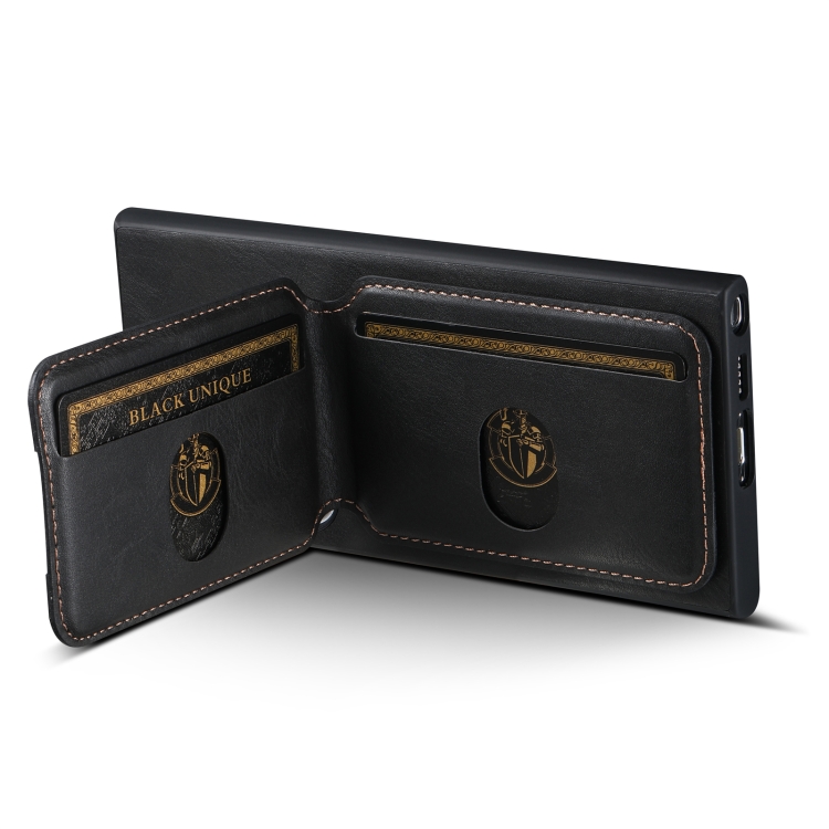 For Samsung Galaxy S23 FE 5G Suteni H02 Leather Wallet Stand Back Phone Case(Black) For Samsung Galaxy S23 FE 5G Suteni H02 Leather Wallet Stand Back Phone Case(Black)