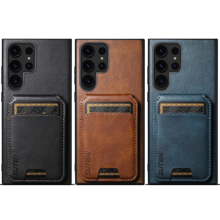 For Samsung Galaxy S23 FE 5G Suteni H02 Leather Wallet Stand Back Phone Case(Black) For Samsung Galaxy S23 FE 5G Suteni H02 Leather Wallet Stand Back Phone Case(Black)