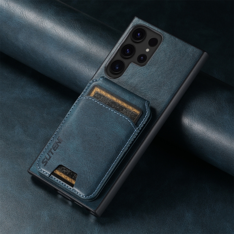 For Samsung Galaxy S24 Ultra Suteni H02 Leather Wallet Stand Back Phone Case(Blue) For Samsung Galaxy S24 Ultra Suteni H02 Leather Wallet Stand Back Phone Case(Blue)