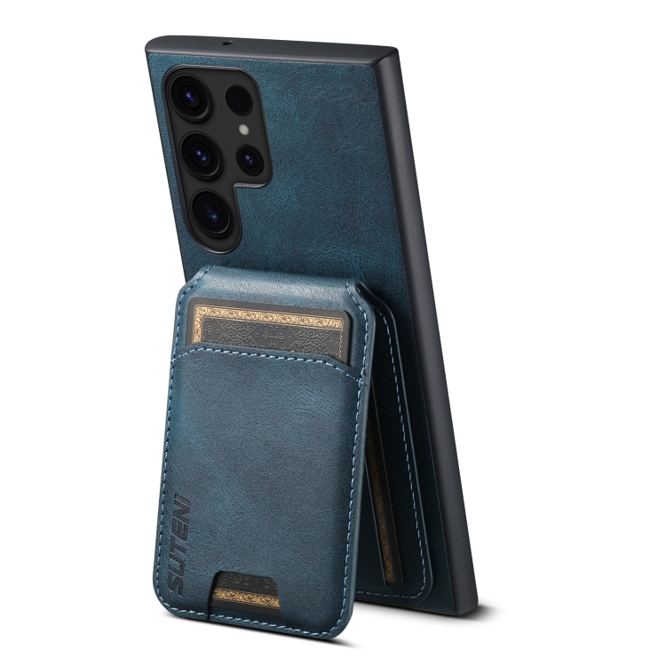 For Samsung Galaxy S24 Ultra Suteni H02 Leather Wallet Stand Back Phone Case(Blue) For Samsung Galaxy S24 Ultra Suteni H02 Leather Wallet Stand Back Phone Case(Blue)