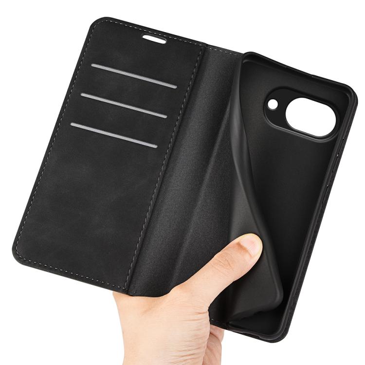 For Google Pixel 11a Retro-skin Magnetic Suction Leather Phone Case(Black)