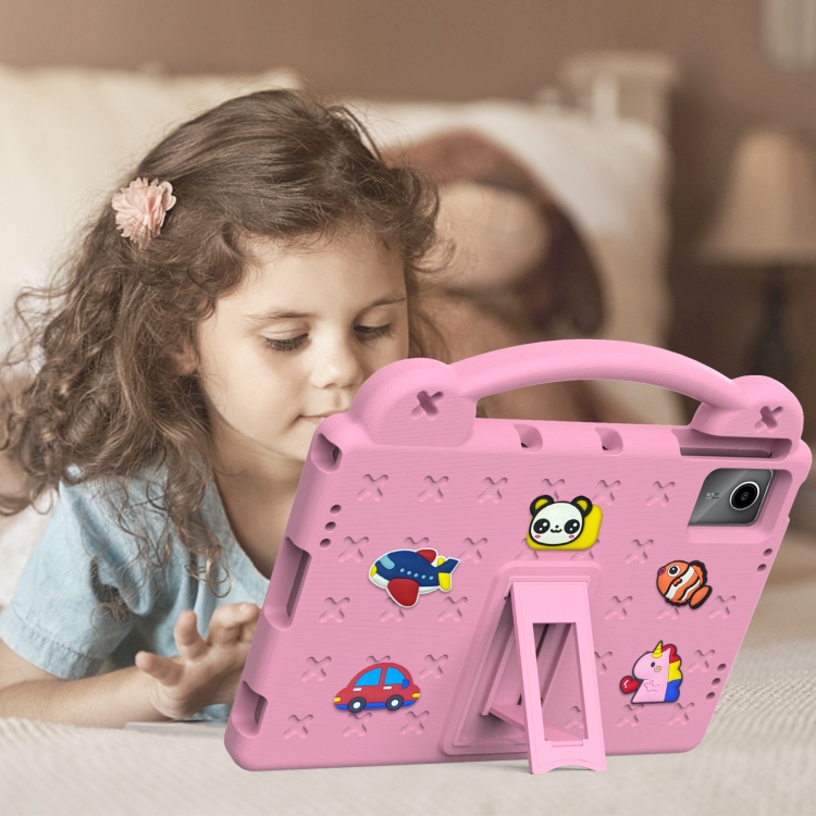 For DOOGEE T30 Pro 11 2023 Handle Kickstand Children EVA Shockproof Tablet  Case(Pink)