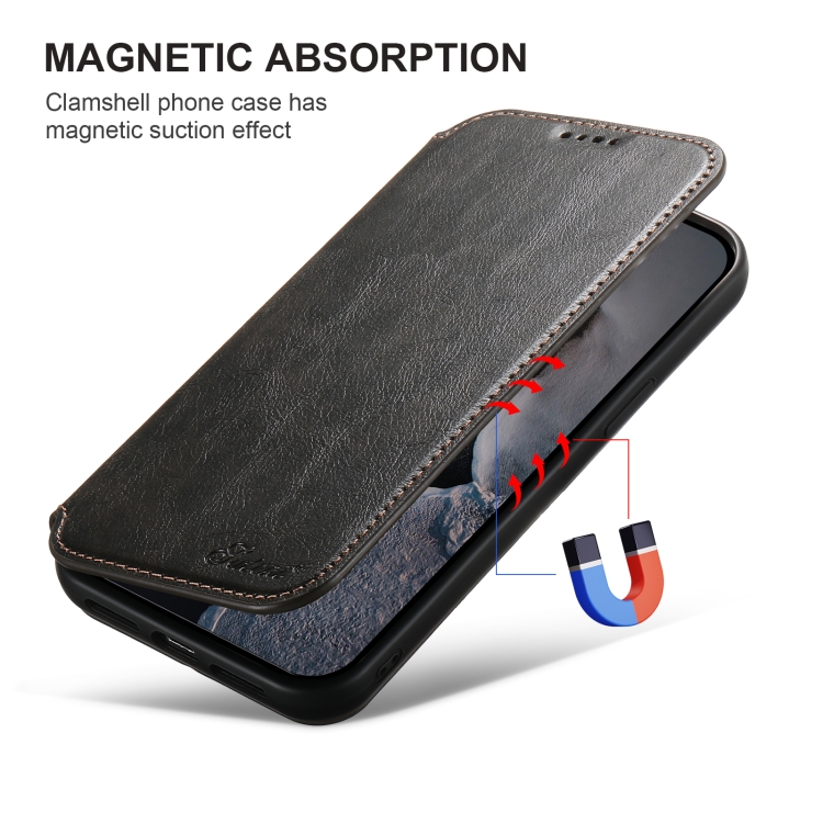 For iPhone 16 Pro Suteni J05 Leather Magnetic MagSafe Phone Case(Black) For iPhone 16 Pro Suteni J05 Leather Magnetic MagSafe Phone Case(Black)