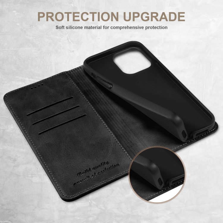 For iPhone 16 Pro Suteni Calf Texture Horizontal Flip Leather Phone Case(Black) For iPhone 16 Pro Suteni Calf Texture Horizontal Flip Leather Phone Case(Black)