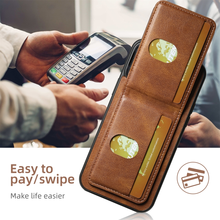 For iPhone 16 Pro Suteni H03 Oil Wax Leather Wallet Stand Back Phone Case(Brown) For iPhone 16 Pro Suteni H03 Oil Wax Leather Wallet Stand Back Phone Case(Brown)