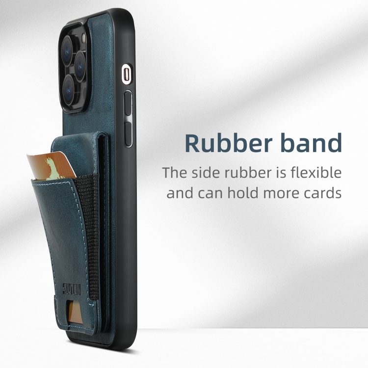 For iPhone 16 Plus Suteni H03 Oil Wax Leather Wallet Stand Back Phone Case(Blue) For iPhone 16 Plus Suteni H03 Oil Wax Leather Wallet Stand Back Phone Case(Blue)
