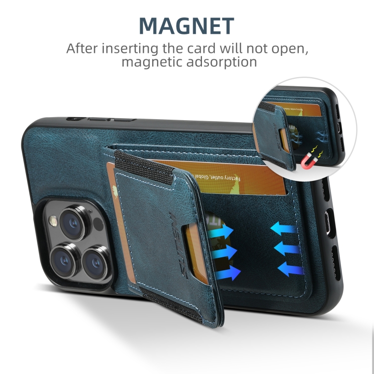 For iPhone 16 Plus Suteni H03 Oil Wax Leather Wallet Stand Back Phone Case(Blue) For iPhone 16 Plus Suteni H03 Oil Wax Leather Wallet Stand Back Phone Case(Blue)
