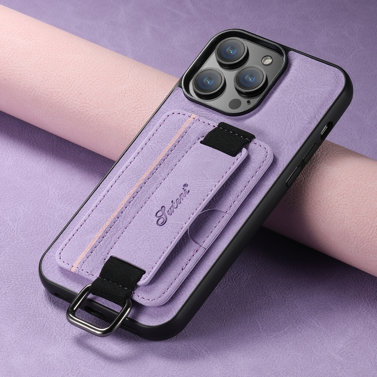 For iPhone 11 Pro Max Suteni H13 Litchi Leather Wrist Strap Wallet Back Phone Case(Purple) For iPhone 11 Pro Max Suteni H13 Litchi Leather Wrist Strap Wallet Back Phone Case(Purple)