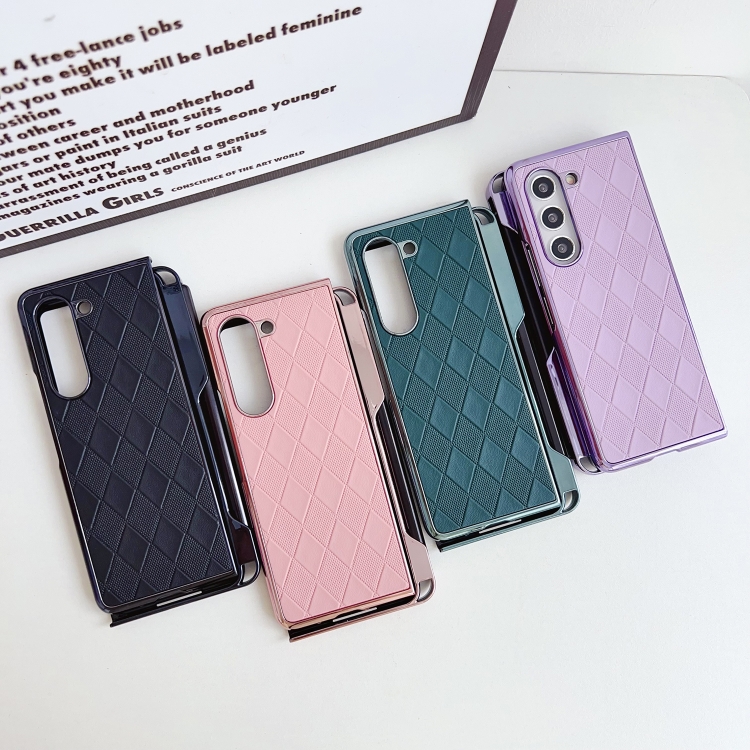 For Samsung Galaxy Z Fold5 5G Diamond Pattern Plating Shockproof Phone Case with Pen(Black) For Samsung Galaxy Z Fold5 5G Diamond Pattern Plating Shockproof Phone Case with Pen(Black)