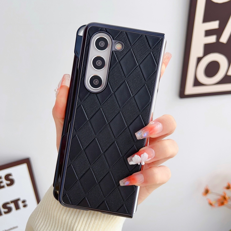 For Samsung Galaxy Z Fold5 5G Diamond Pattern Plating Shockproof Phone Case with Pen(Black) For Samsung Galaxy Z Fold5 5G Diamond Pattern Plating Shockproof Phone Case with Pen(Black)