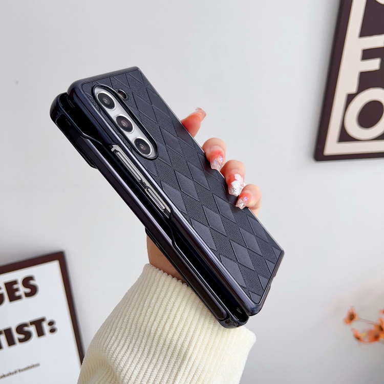 For Samsung Galaxy Z Fold5 5G Diamond Pattern Plating Shockproof Phone Case with Pen(Black) For Samsung Galaxy Z Fold5 5G Diamond Pattern Plating Shockproof Phone Case with Pen(Black)