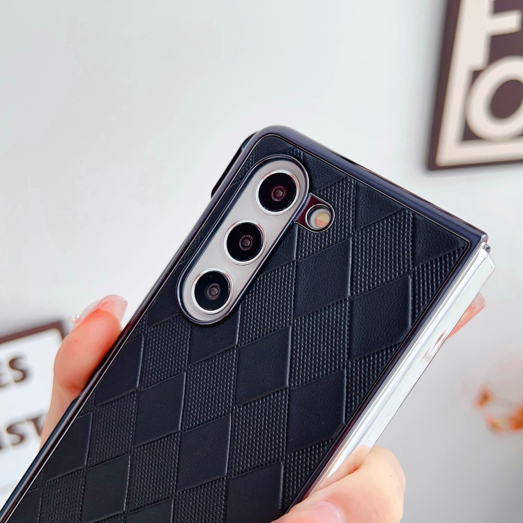 For Samsung Galaxy Z Fold5 5G Diamond Pattern Plating Shockproof Phone Case with Pen(Black) For Samsung Galaxy Z Fold5 5G Diamond Pattern Plating Shockproof Phone Case with Pen(Black)