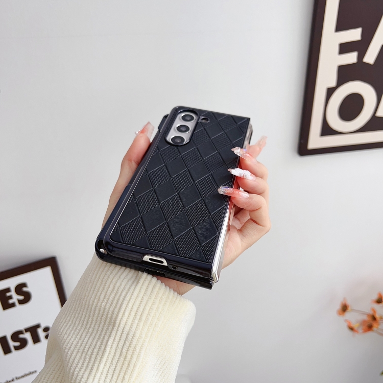 For Samsung Galaxy Z Fold5 5G Diamond Pattern Plating Shockproof Phone Case with Pen(Black) For Samsung Galaxy Z Fold5 5G Diamond Pattern Plating Shockproof Phone Case with Pen(Black)