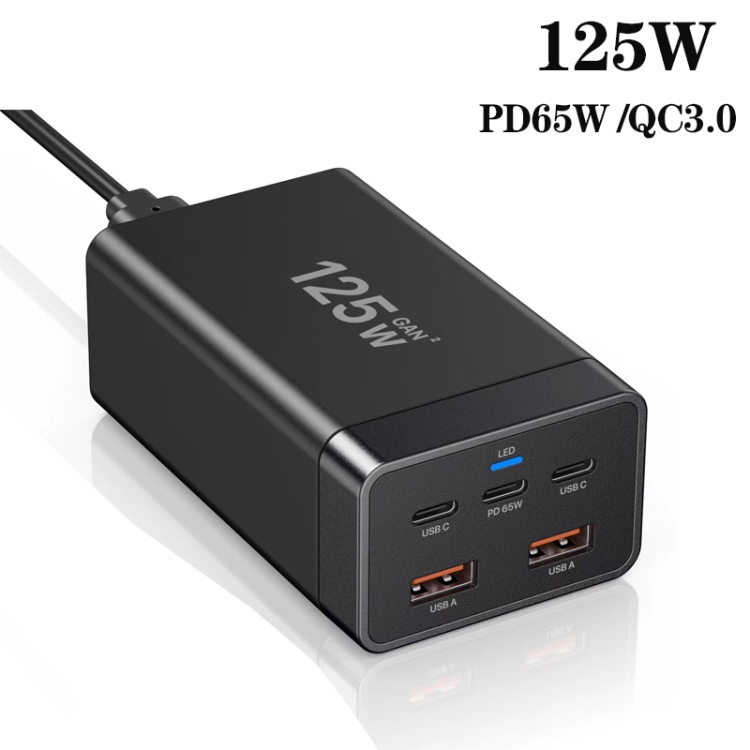 GaN130W Cargador tipo C de 4 puertos USB-C PD65W / PD30W para