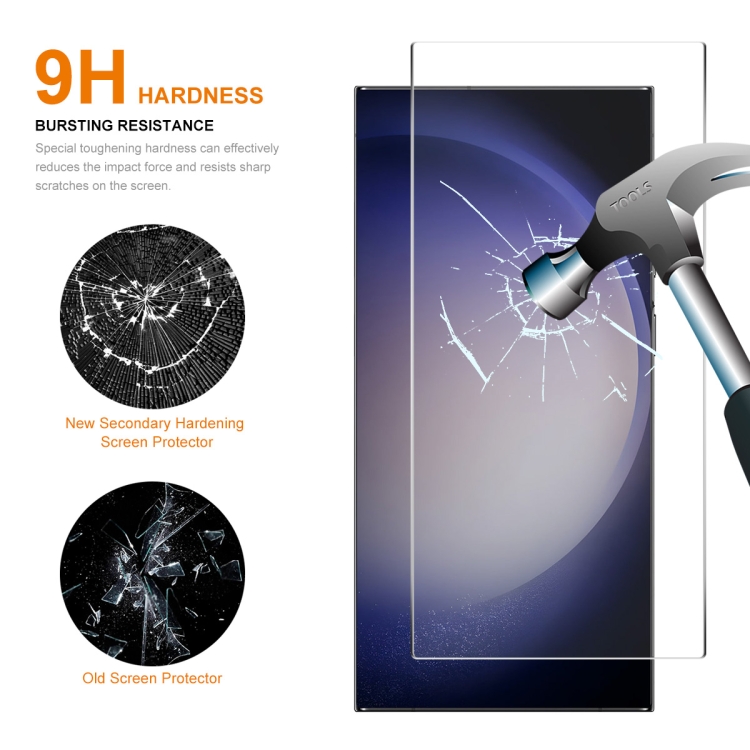 For Samsung Galaxy S24 Ultra 5G 2pcs ENKAY 0.18mm High Aluminum-silicon Tempered Glass Film, Support Ultrasonic Fingerprint Unclock
