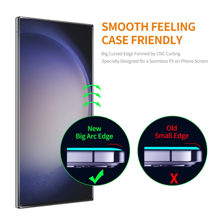 For Samsung Galaxy S24 Ultra 5G 2pcs ENKAY 0.18mm High Aluminum-silicon Tempered Glass Film, Support Ultrasonic Fingerprint Unclock