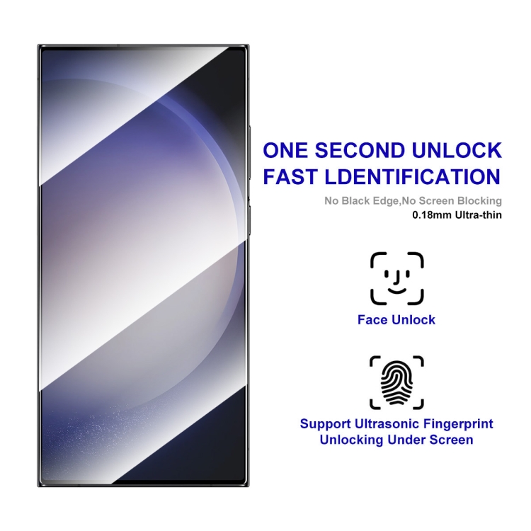 For Samsung Galaxy S24 Ultra 5G 2pcs ENKAY Hat-Prince 0.18mm High Aluminum-silicon Tempered Glass Film, Support Ultrasonic Fingerprint Unclock