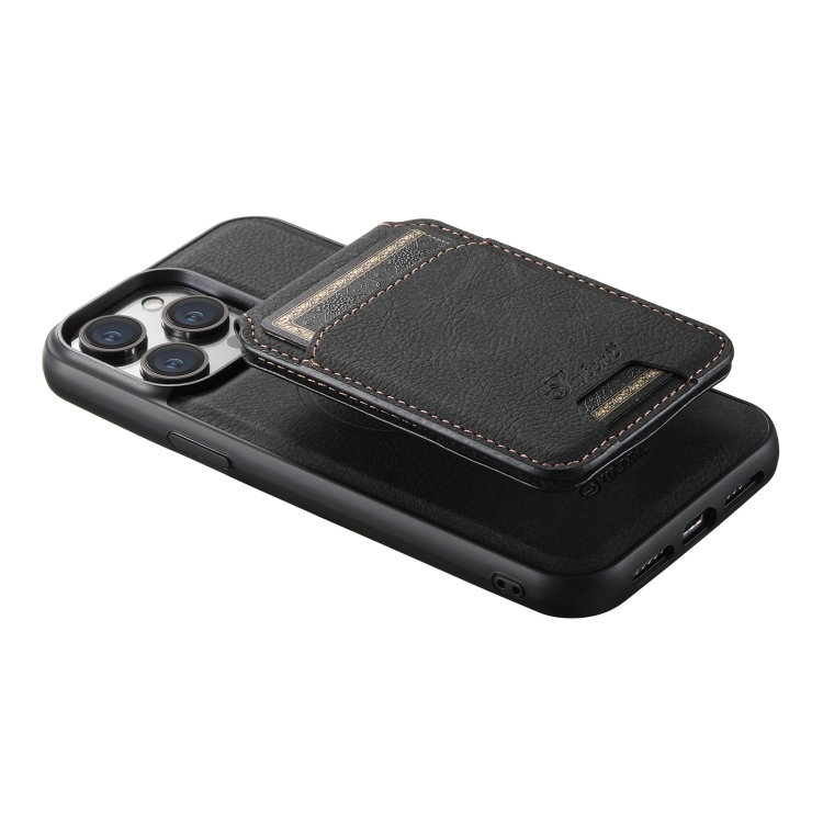 For iPhone 14 Plus Suteni H17 Litchi Texture Leather MagSafe Detachable Wallet Phone Case(Black) For iPhone 14 Plus Suteni H17 Litchi Texture Leather MagSafe Detachable Wallet Phone Case(Black)