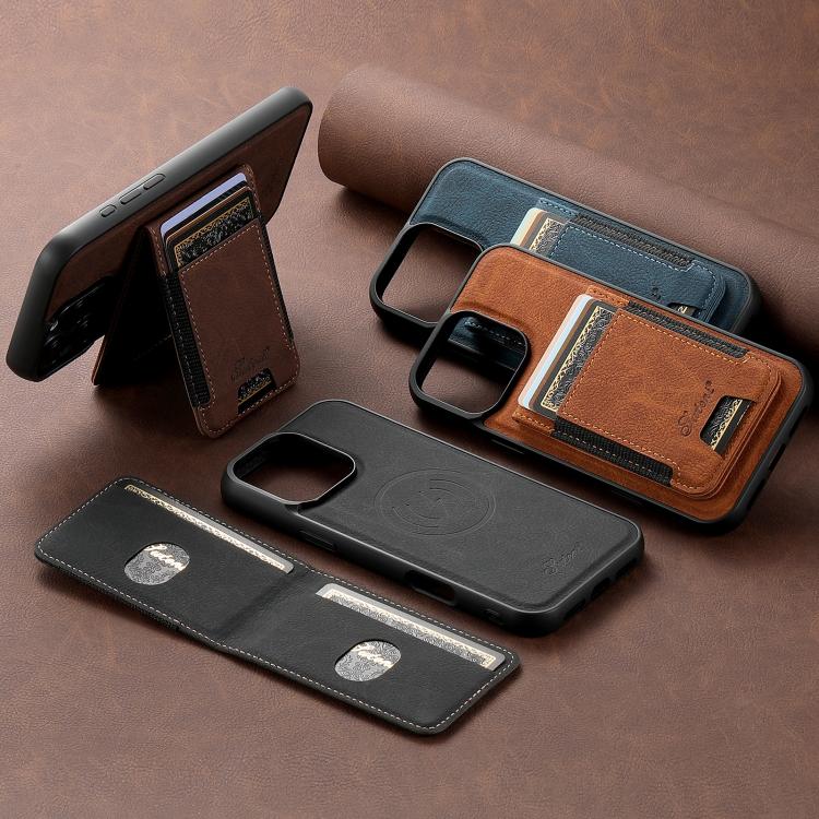 For iPhone 16 Suteni H17 Litchi Texture Leather MagSafe Detachable Wallet Phone Case(Black) For iPhone 16 Suteni H17 Litchi Texture Leather MagSafe Detachable Wallet Phone Case(Black)