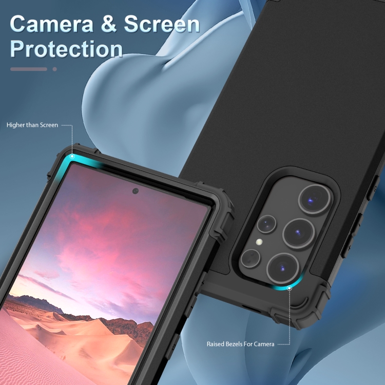 For Samsung Galaxy S24 Ultra 5G 3 in 1 Silicone Hybrid PC Shockproof Phone Case(Black) For Samsung Galaxy S24 Ultra 5G 3 in 1 Silicone Hybrid PC Shockproof Phone Case(Black)