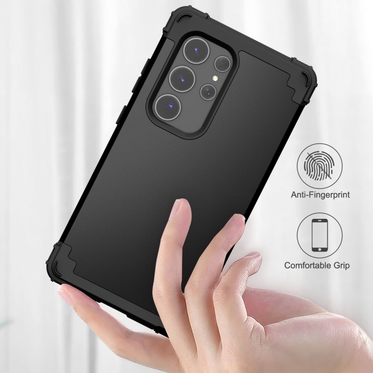 For Samsung Galaxy S24 Ultra 5G 3 in 1 Silicone Hybrid PC Shockproof Phone Case(Black) For Samsung Galaxy S24 Ultra 5G 3 in 1 Silicone Hybrid PC Shockproof Phone Case(Black)
