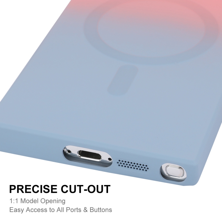 For Samsung Galaxy S23 Ultra 5G ENKAY Hat-Prince MagSafe Rainbow Gradient Silicone Phone Case with Lens Film(Orange Yellow)