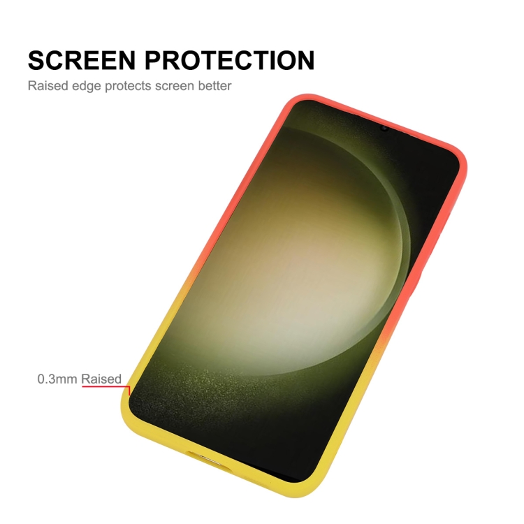 For Samsung Galaxy S25 5G ENKAY Hat-Prince MagSafe Rainbow Gradient Silicone Phone Case with Lens Film(Orange Yellow) For Samsung Galaxy S25 5G ENKAY Hat-Prince MagSafe Rainbow Gradient Silicone Phone Case with Lens Film(Orange Yellow)
