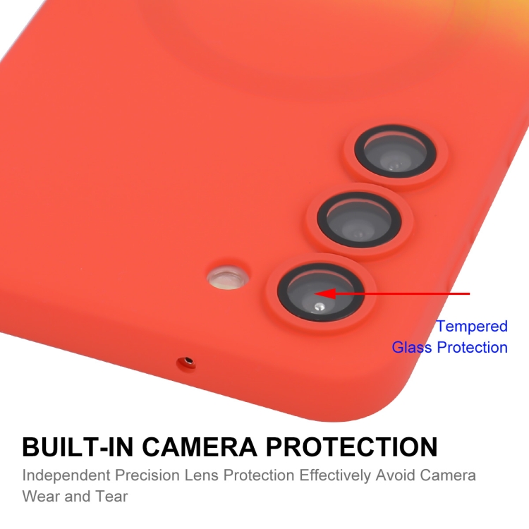 For Samsung Galaxy S25 5G ENKAY Hat-Prince MagSafe Rainbow Gradient Silicone Phone Case with Lens Film(Orange Yellow) For Samsung Galaxy S25 5G ENKAY Hat-Prince MagSafe Rainbow Gradient Silicone Phone Case with Lens Film(Orange Yellow)