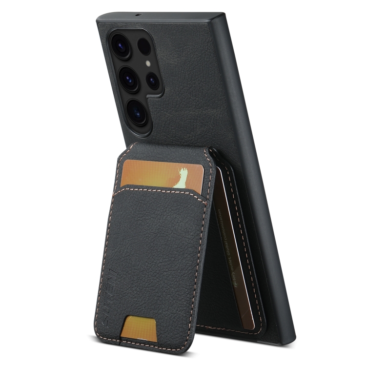 For Samsung Galaxy S24 Ultra 5G Suteni H02 Litchi Leather Card Wallet Stand Back Phone Case(Black) For Samsung Galaxy S24 Ultra 5G Suteni H02 Litchi Leather Card Wallet Stand Back Phone Case(Black)