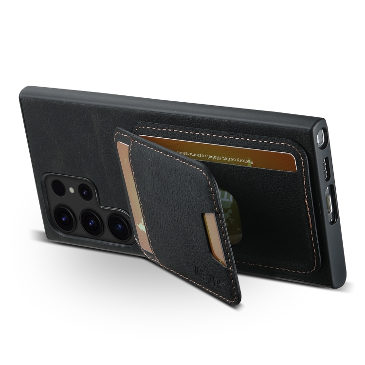 For Samsung Galaxy S24 Ultra 5G Suteni H02 Litchi Leather Card Wallet Stand Back Phone Case(Black) For Samsung Galaxy S24 Ultra 5G Suteni H02 Litchi Leather Card Wallet Stand Back Phone Case(Black)